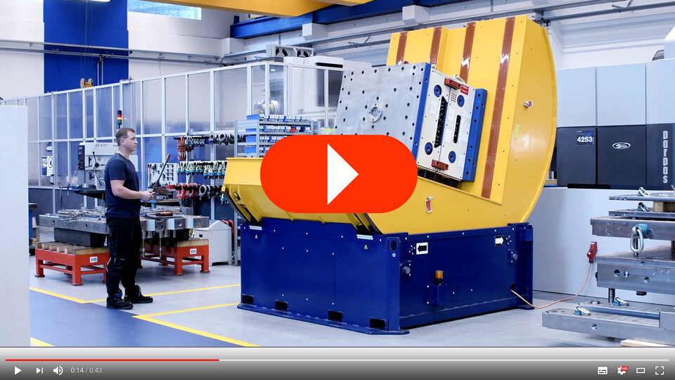 This video shows you the new tool mover turnover device protech from the german manufacturer Leiritz Maschinenbau.