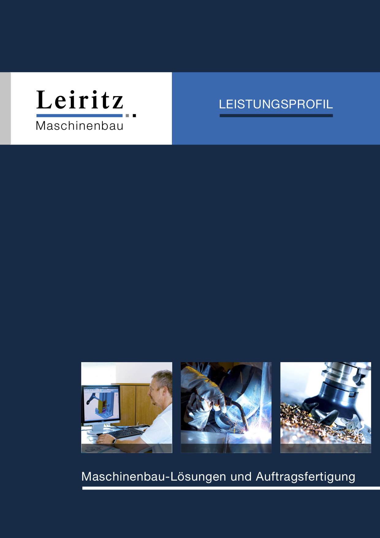 Leiritz Sondermaschinenbau Broschüre und CNC-Großteilbearbeitung. 