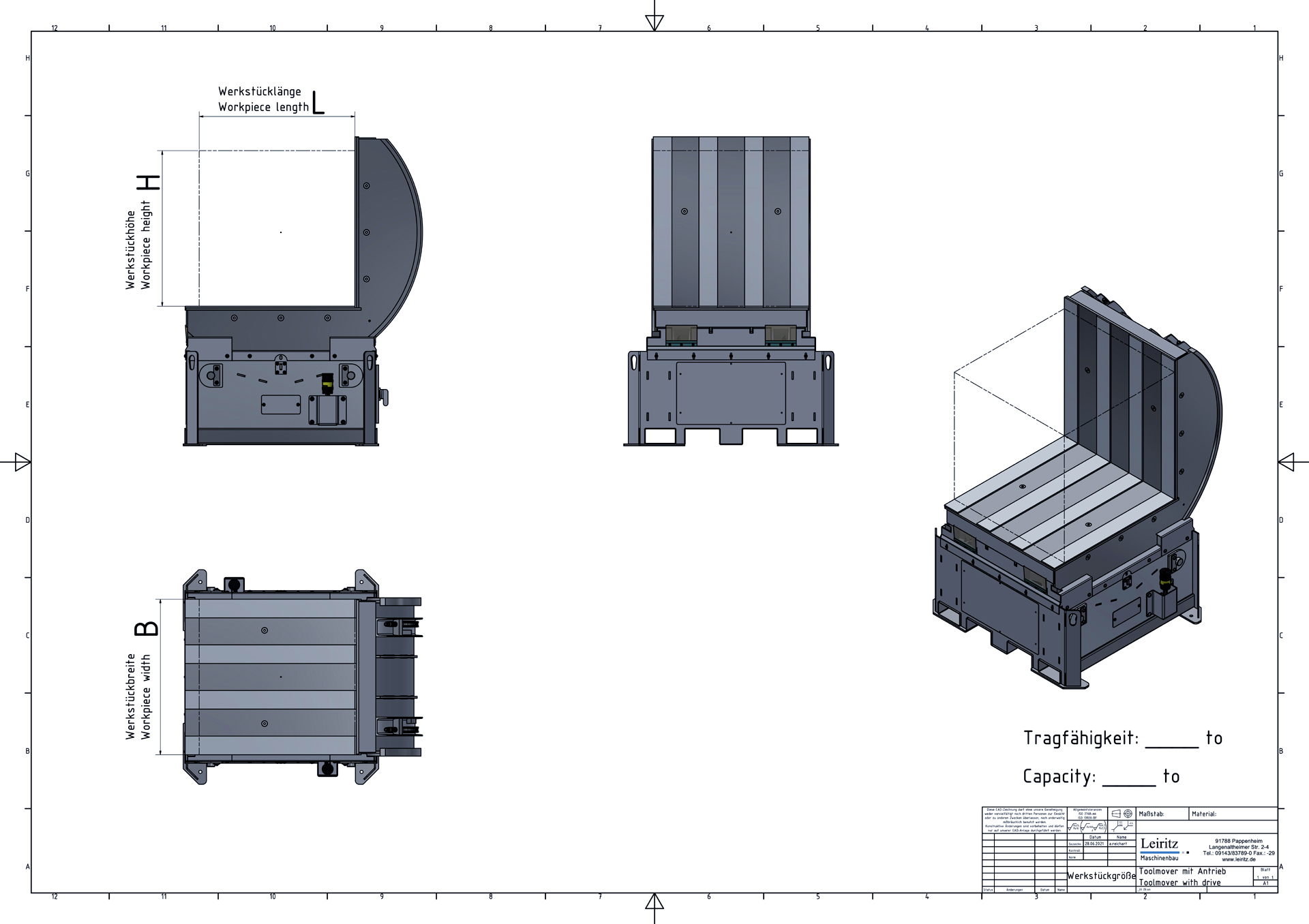 Leiritz Tool Mover data sheet with drive.